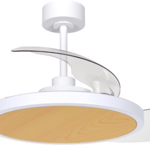Ventilador de techo con luz LED Platón blanco-haya