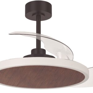Ventilador de techo con luz LED Platón negro-nogal