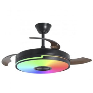Ventilador de Techo DC Led Auron negroRGB + Altavoz bluetooth