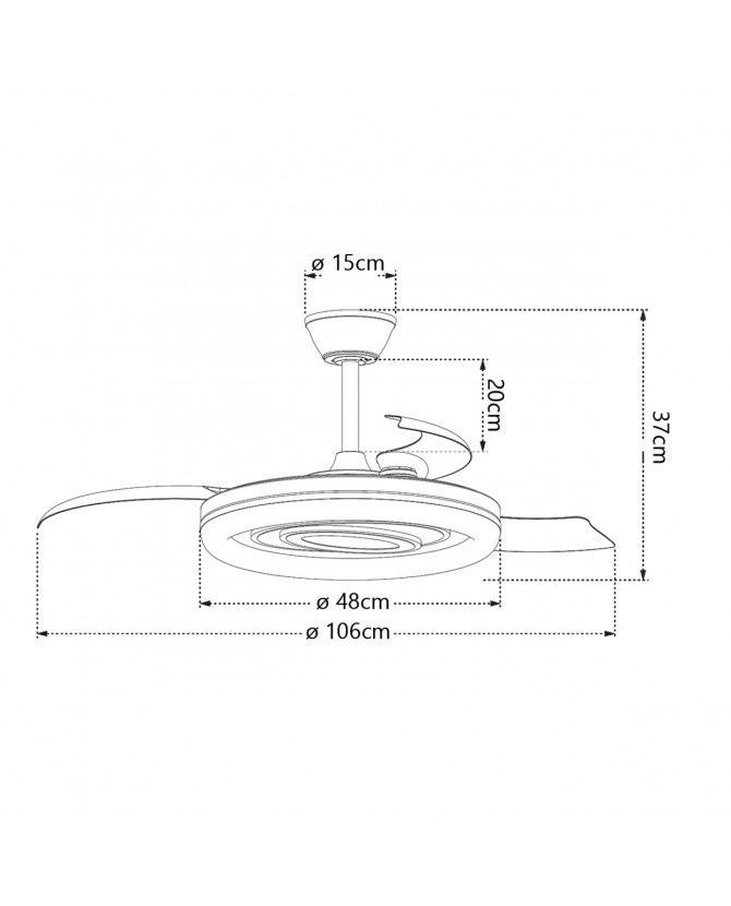 Ventilador de Techo DC Led Bribón blanco-plata - Imagen 3