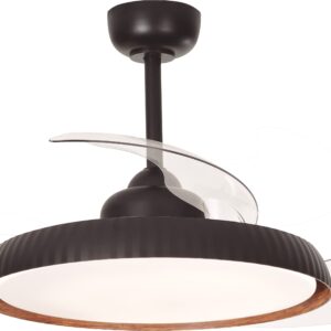 Ventilador de Techo Kant con Luz LED negro-nogal